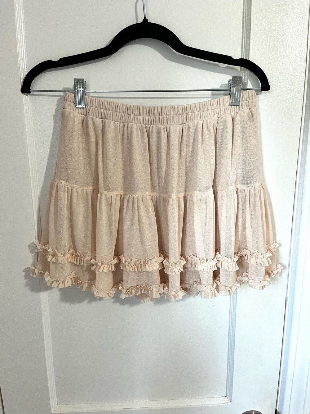 Miss Selfridge Pale Pink Tiered Ruffle Mini Skirt